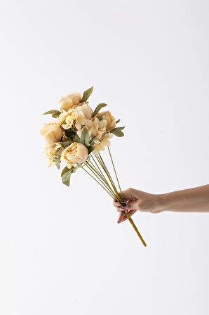 Yapay Ortancalı Şakayık Demeti Açık Somon 45 Cm 11 Dal