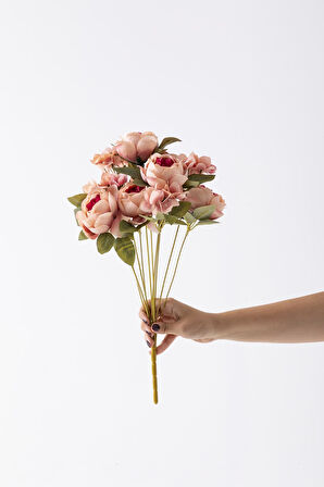 Yapay Ortancalı Şakayık Demeti Fuşya 45 Cm 11 Dal