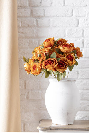 Yapay Ortancalı Şakayık Demeti Turuncu 45 Cm 11 Dal