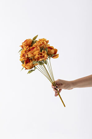 Yapay Ortancalı Şakayık Demeti Turuncu 45 Cm 11 Dal