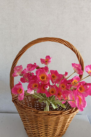 Yapay Gelincik Çiçeği 60 Cm Tek Dal Fuşya