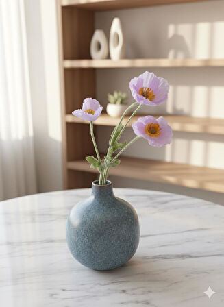 Yapay Gelincik Çiçeği 60 Cm Tek Dal Lila