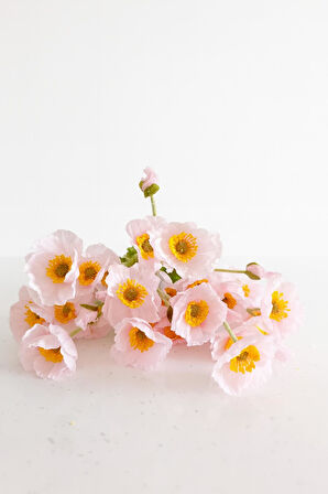 Yapay Gelincik Çiçeği 60 Cm Tek Dal Toz Pembe