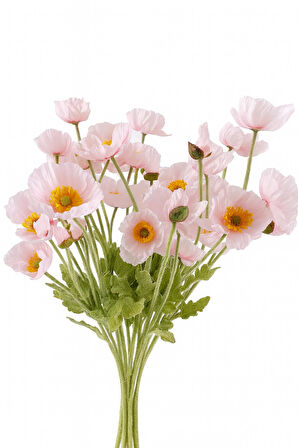 Yapay Gelincik Çiçeği 60 Cm Tek Dal Toz Pembe