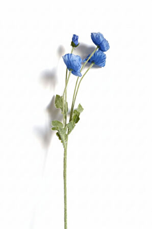 Yapay Gelincik Çiçeği 60 Cm Tek Dal Mavi