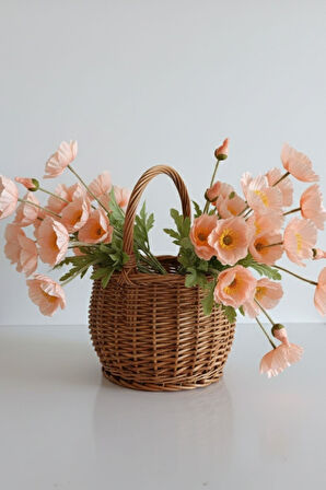 Yapay Gelincik Çiçeği 60 Cm Tek Dal Somon