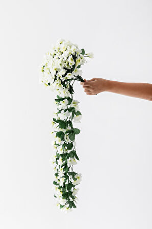 Yapay Begonvil Çiçeği 75 cm Beyaz 22 Dal
