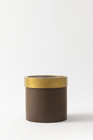 Metal Saksı Kahverengi(Gold Bilezikli) 35*35*35