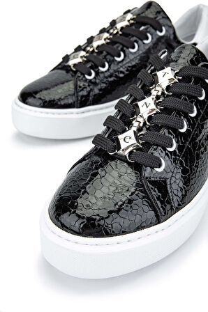 Tamer Tanca Kadın Hakiki Deri Siyah Sneakers & Spor Ayakkabı 1037 1367 BN AYK Y24 SIYAH