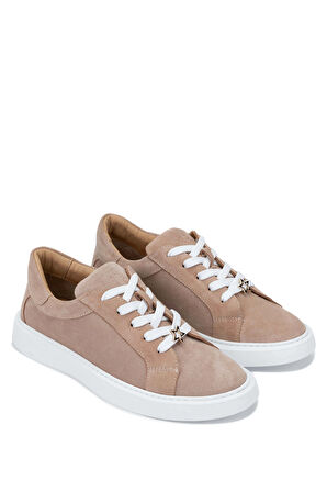 Tamer Tanca Kadın Hakiki Deri Pudra Süet Sneakers & Spor Ayakkabı 33 1200 BN AYK Y24 PUDRA SUET
