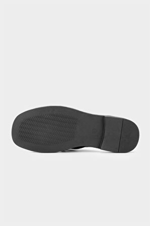 Valmenti Tinzy Kadın Siyah Hakiki Deri Düz Terlik 33 666-7 BN TRLK Y24