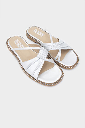 Valmenti Tinzy Kadın Gümüş Hakiki Deri Düz Terlik 33 666-7 BN TRLK Y24