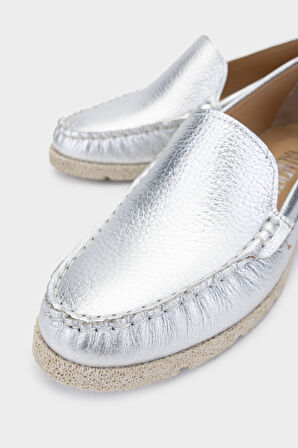 Valmenti Patrika Kadın Lame Hakiki Deri Loafer Ayakkabı 33 0607 BN AYK Y24