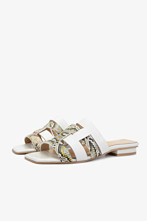 Valmenti Zentara Kadın Bej Hakiki Deri Topuklu Terlik 33 9360 BN TRLK Y24