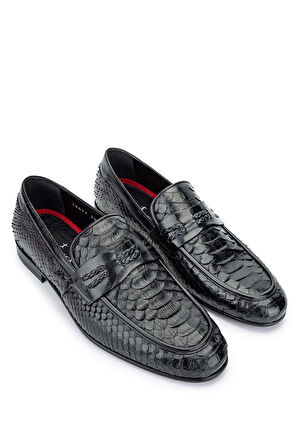 Tamer Tanca Erkek Hakiki Deri Siyah Makosen Ayakkabı 183 19877 ERK AYK Y24 SIYAH YLN