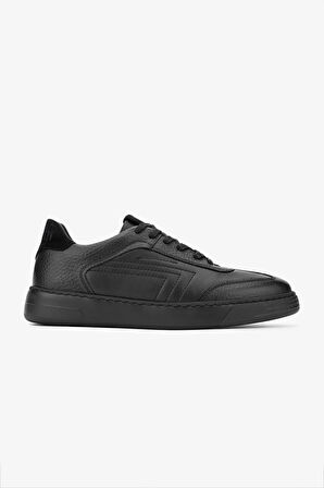 Valmenti Dimaks Erkek Siyah/Siyah Hakiki Deri Sneakers & Spor Ayakkabı 933 RALF ERK AYK Y24