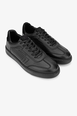 Valmenti Dimaks Erkek Siyah/Siyah Hakiki Deri Sneakers & Spor Ayakkabı 933 RALF ERK AYK Y24