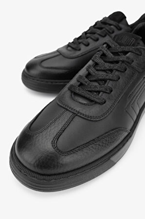 Valmenti Dimaks Erkek Siyah/Siyah Hakiki Deri Sneakers & Spor Ayakkabı 933 RALF ERK AYK Y24