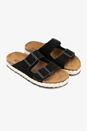 Valmenti Simba Kadın Siyah Hakiki Deri Terlik 985 24-6601 BN TRLK Y24