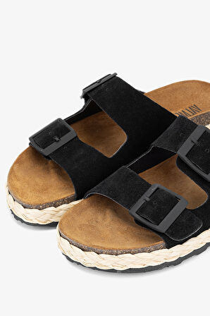 Valmenti Simba Kadın Siyah Hakiki Deri Terlik 985 24-6601 BN TRLK Y24