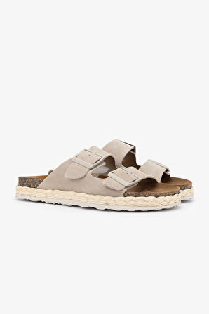 Valmenti Simba Kadın Bej Hakiki Deri Terlik 985 24-6601 BN TRLK Y24