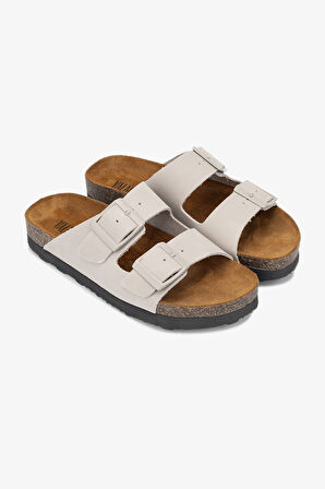 Valmenti Yasmin Kadın Bej Hakiki Deri Terlik 985 24-6403 BN TRLK Y24