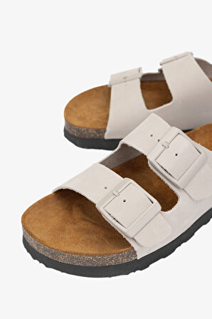 Valmenti Yasmin Kadın Bej Hakiki Deri Terlik 985 24-6403 BN TRLK Y24