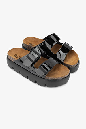 Valmenti Simus Kadın Siyah Hakiki Deri Terlik 985 24-9203 BN TRLK Y24