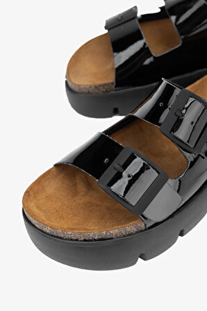 Valmenti Simus Kadın Siyah Hakiki Deri Terlik 985 24-9203 BN TRLK Y24