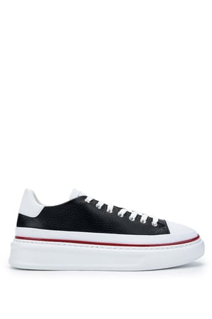 Fabi Erkek Hakiki Deri Siyah/Beyaz Sneakers & Spor Ayakkabı 510 FU0827C ERK AYK Y24 NERO/BIANCO