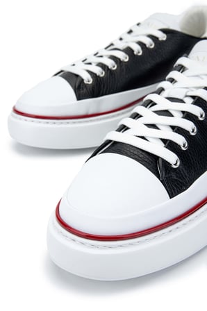 Fabi Erkek Hakiki Deri Siyah/Beyaz Sneakers & Spor Ayakkabı 510 FU0827C ERK AYK Y24 NERO/BIANCO