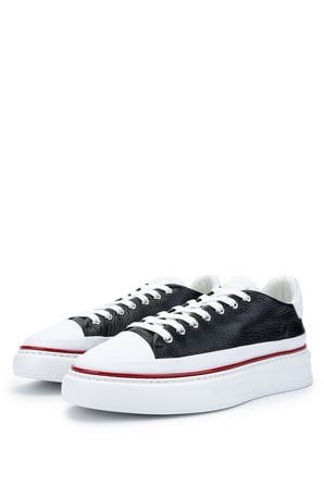 Fabi Erkek Hakiki Deri Siyah/Beyaz Sneakers & Spor Ayakkabı 510 FU0827C ERK AYK Y24 NERO/BIANCO