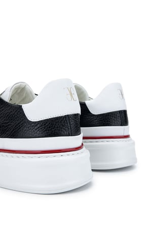 Fabi Erkek Hakiki Deri Siyah/Beyaz Sneakers & Spor Ayakkabı 510 FU0827C ERK AYK Y24 NERO/BIANCO