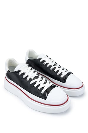 Fabi Erkek Hakiki Deri Siyah/Beyaz Sneakers & Spor Ayakkabı 510 FU0827C ERK AYK Y24 NERO/BIANCO