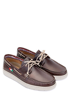 Tamer Tanca Erkek Hakiki Deri Kahverengi Casual Ayakkabı 496 B3495 ERK AYK Y24 BROWN