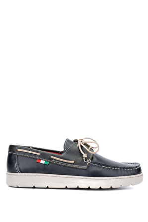Tamer Tanca Erkek Hakiki Deri Lacivert/Yeşil Casual Ayakkabı 496 B3495 ERK AYK Y24 NAVY/GREEN
