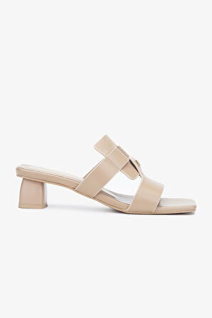 Valmenti Nemi Kadın Nude Hakiki Deri Terlik 775 3639 BN TRLK Y24