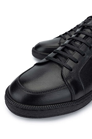 Tamer Tanca Erkek Hakiki Deri Siyah Casual Ayakkabı 183 30306 ERK AYK Y24 SIYAH