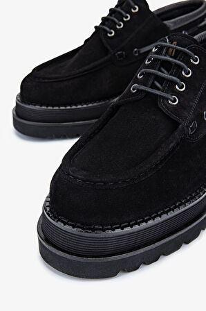 Valmenti EVVA Erkek Siyah Süet Hakiki Deri Casual Ayakkabı 771 502 ERK AYK Y24