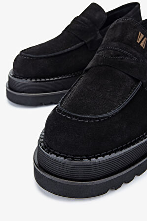 Valmenti EVA Erkek Siyah Süet Hakiki Deri Loafer Ayakkabı 771 500 ERK AYK Y24