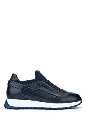 Tamer Tanca Erkek Hakiki Deri Lacivert Sneakers & Spor Ayakkabı 383 6094 ERK AYK Y24 LACI SLVR