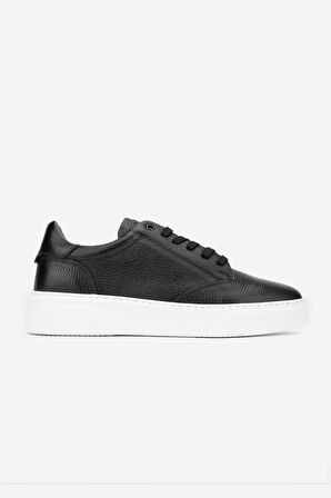 Valmenti Cess Erkek Siyah Floter Hakiki Deri Sneakers & Spor Ayakkabı 04 2509 ERK AYK Y24