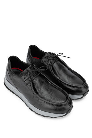 Tamer Tanca Erkek Hakiki Deri Siyah Deri Casual Ayakkabı 537 3435 ERK AYK Y24 SIYAH DR