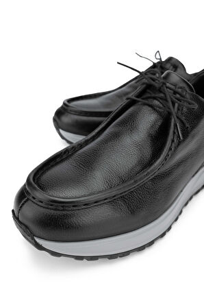 Tamer Tanca Erkek Hakiki Deri Siyah Deri Casual Ayakkabı 537 3435 ERK AYK Y24 SIYAH DR