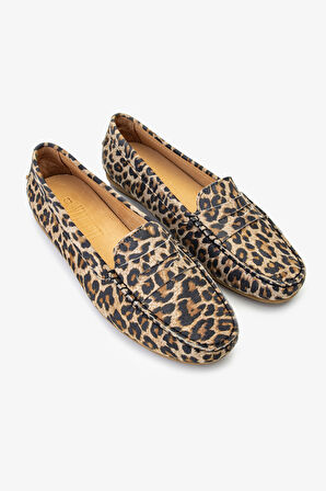 Valmenti Laisa Kadın leopar Hakiki Deri Loafer Ayakkabı 540 1250 BN AYK Y24
