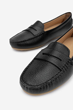 Valmenti Laisa Kadın Siyah Floter Hakiki Deri Loafer Ayakkabı 540 1250 BN AYK Y24