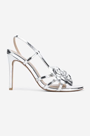 Valmenti Kadın Vegan Gri Topuklu Sandalet 909 1030 BN SNDLT Y24 GUMUS