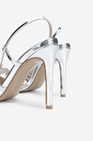 Valmenti Kadın Vegan Gri Topuklu Sandalet 909 1030 BN SNDLT Y24 GUMUS