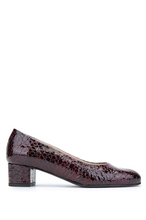 Relax Anatomic Kadın Hakiki Deri Bordo Rugan Comfort Ayakkabı 611 H40000-92 BN AYK Y24 CROCO OSLO BORDO