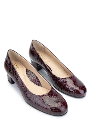 Relax Anatomic Kadın Hakiki Deri Bordo Rugan Comfort Ayakkabı 611 H40000-92 BN AYK Y24 CROCO OSLO BORDO